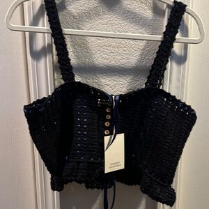Chasing Unicorns Black Crochet Bustier Camisole